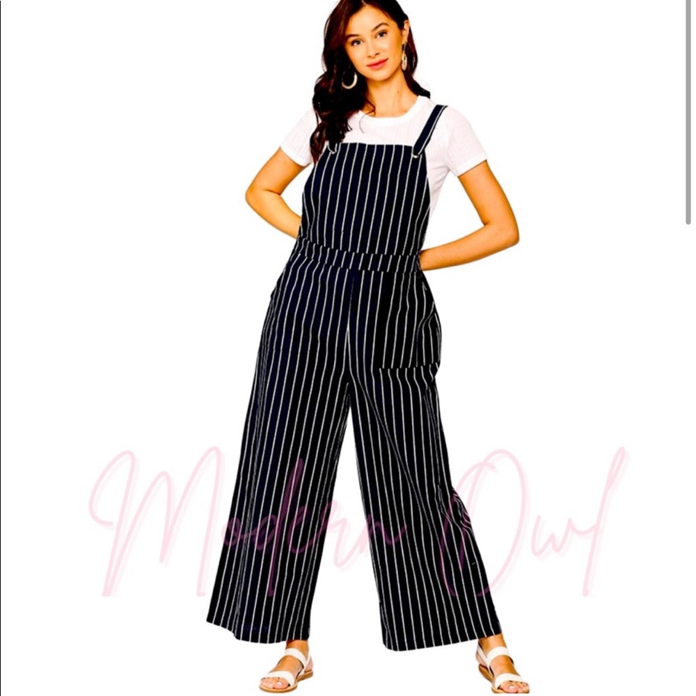 Linen striped jumpsuit